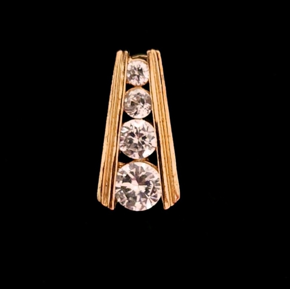 Sterling Four Gem Bar Pendant